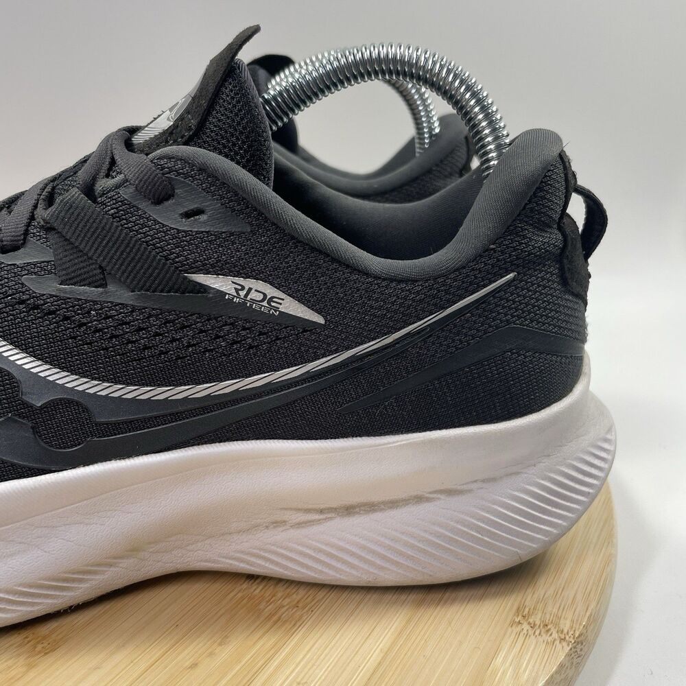 Saucony Ride 15 Women's Size 8.5 Running Shoes Comfort Black White S10729-05 - Picture 6 of 16